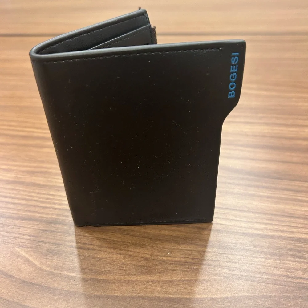 Wallet Black Leather Key & Card Holder/Wallet no flaws Bogesi